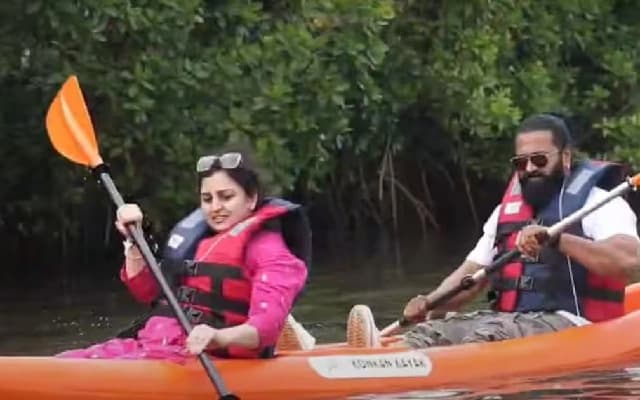 Rishab Shetty Enjoys Kayaking with Family Amidst Busy Shooting Schedule