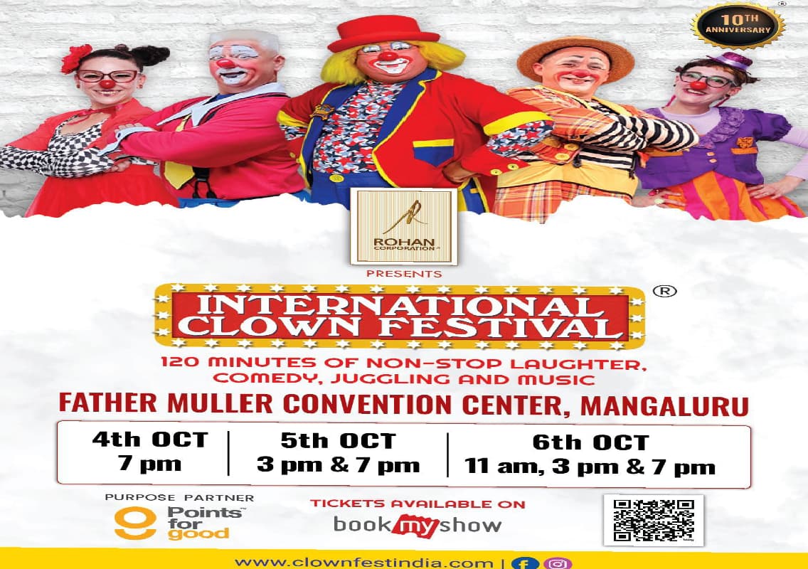 International Clown Festival in Mangaluru from 4th-6th October Celebrating 10 years of laughter!