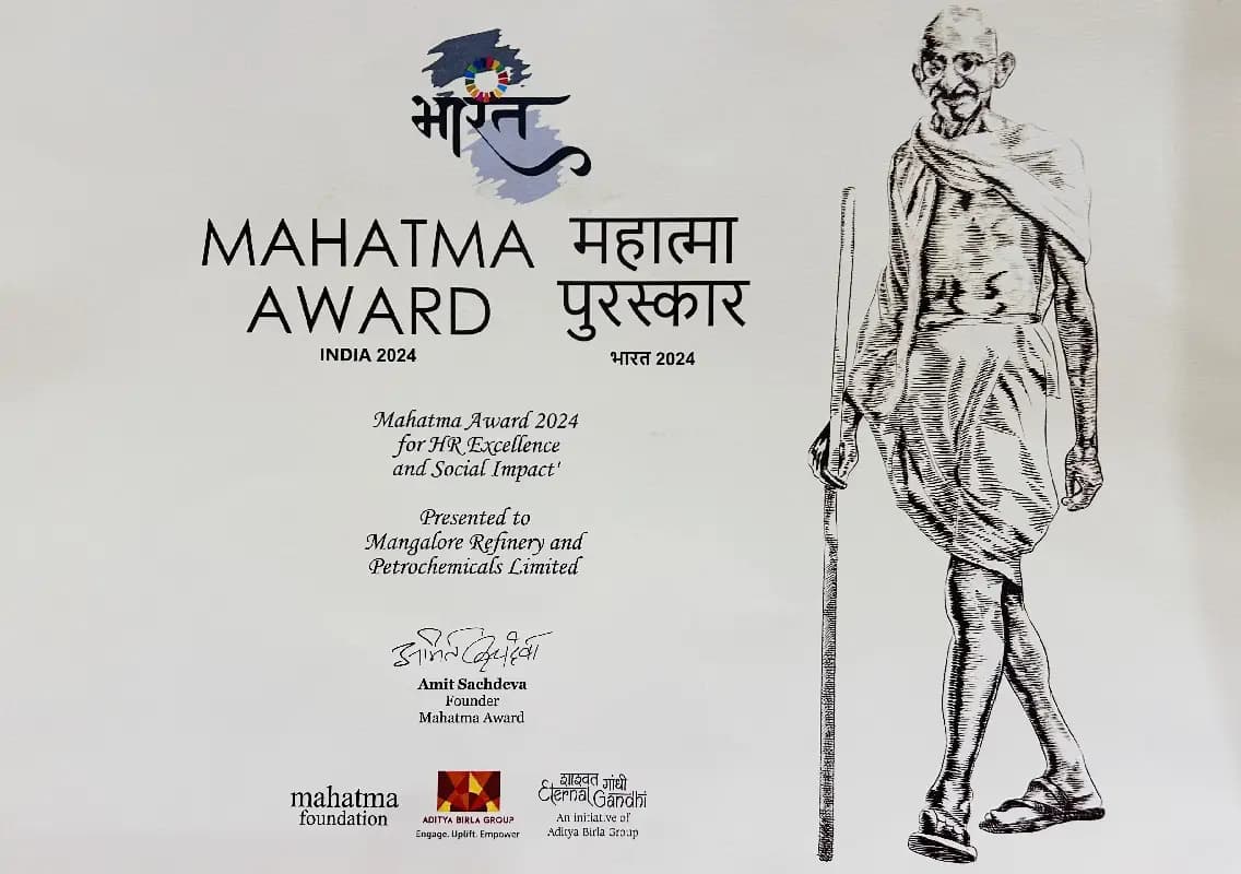 MRPL Honored with Prestigious Mahatma Award 2024 