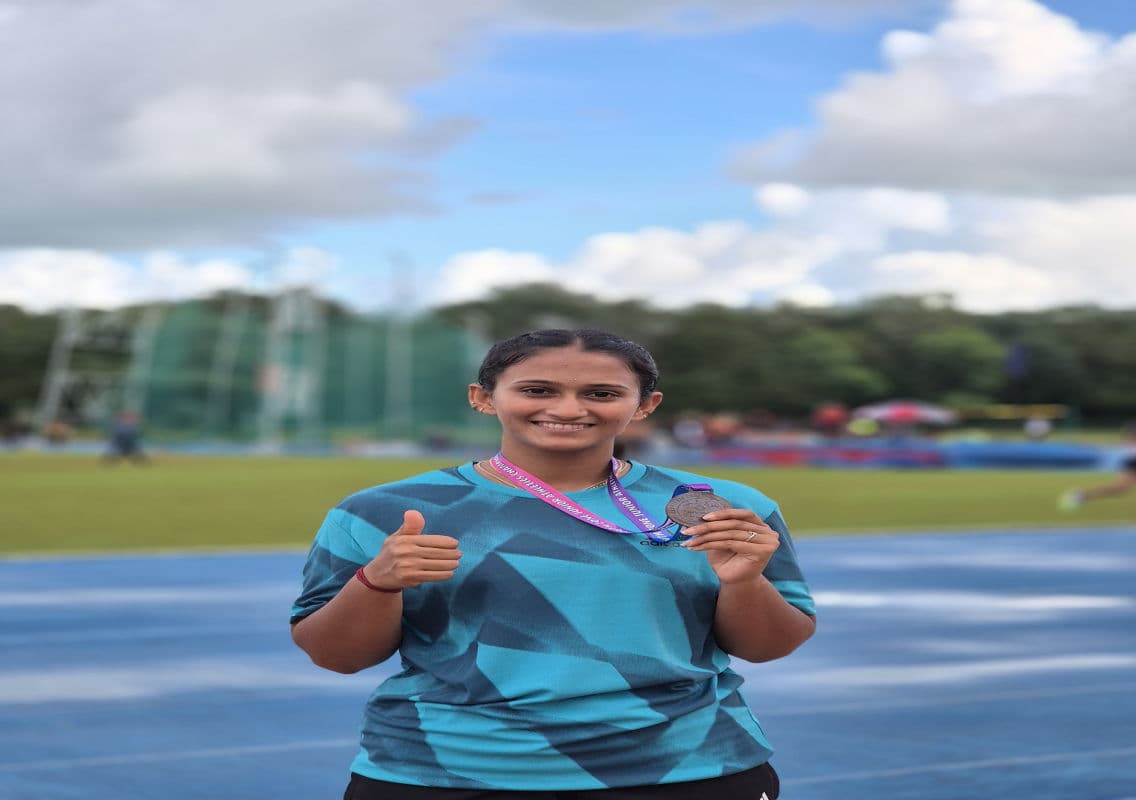 Varsha of St Philomena College secures Bronze at South Zone Athletic Championship