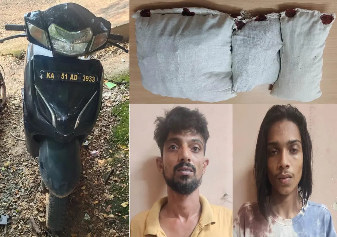 2 arrested for smuggling ganja in Udupi; 740 grams seized