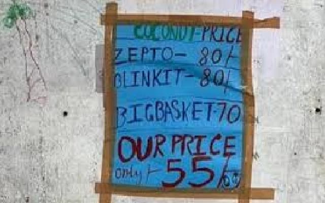 Bengaluru Coconut Vendor Takes on Quick Commerce Apps with Smart Ad