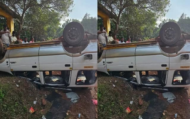 Car Overturns in Bantwal, Injuring 8 Students and Driver
