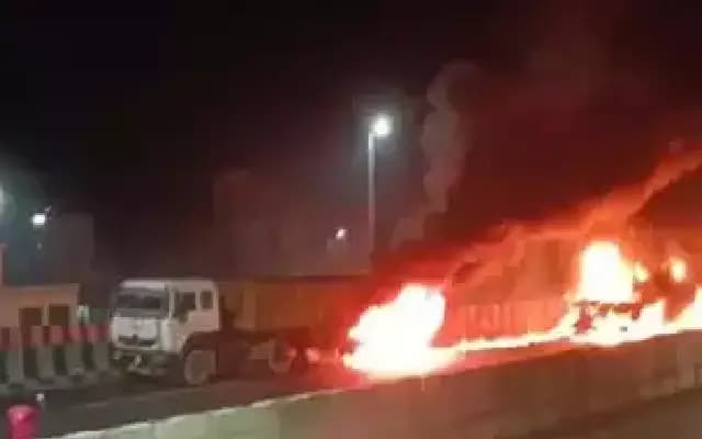 Truck Driver Dies in Fiery Crash on National Highway-60