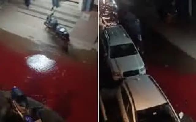 Hyderabad Residents Alarmed by Red Water Flooding; Industrial Pollution Suspected