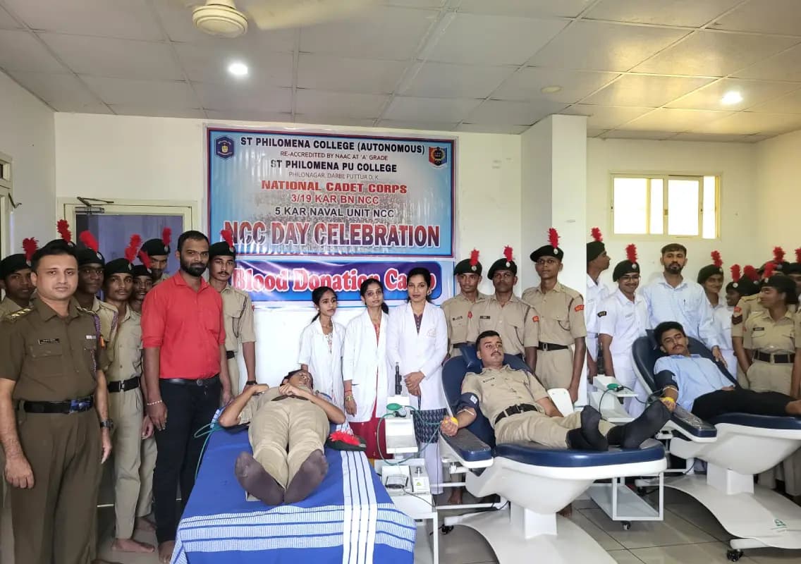 St Philomena College NCC units mark NCC Day with blood donation drive
