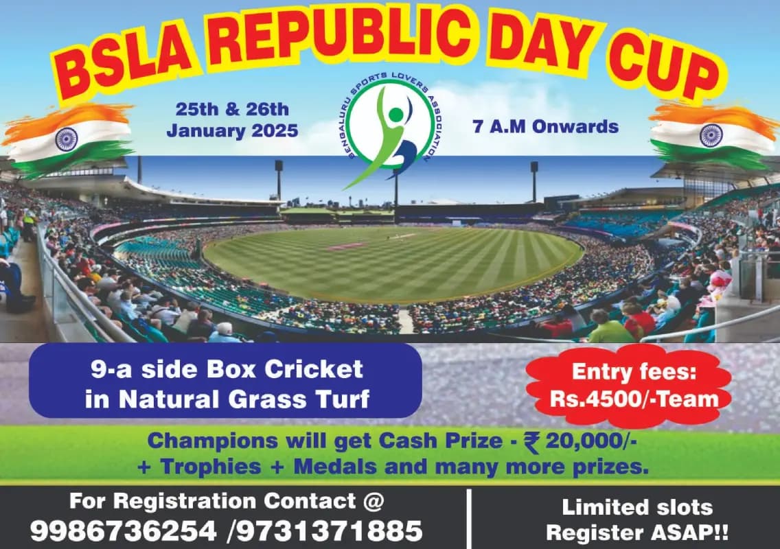 BSLA Republic Day Cup: Box Cricket Tournament Details