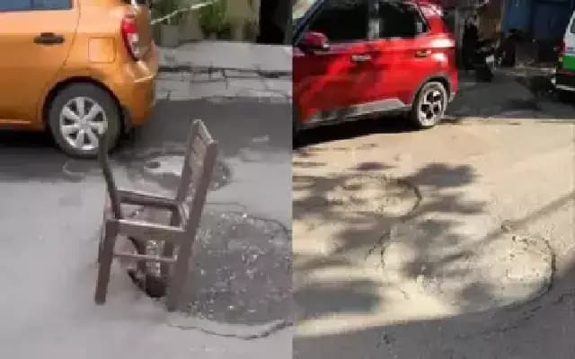 Broken Chair Triggers Action on Persistent Sinkhole in Koramangala