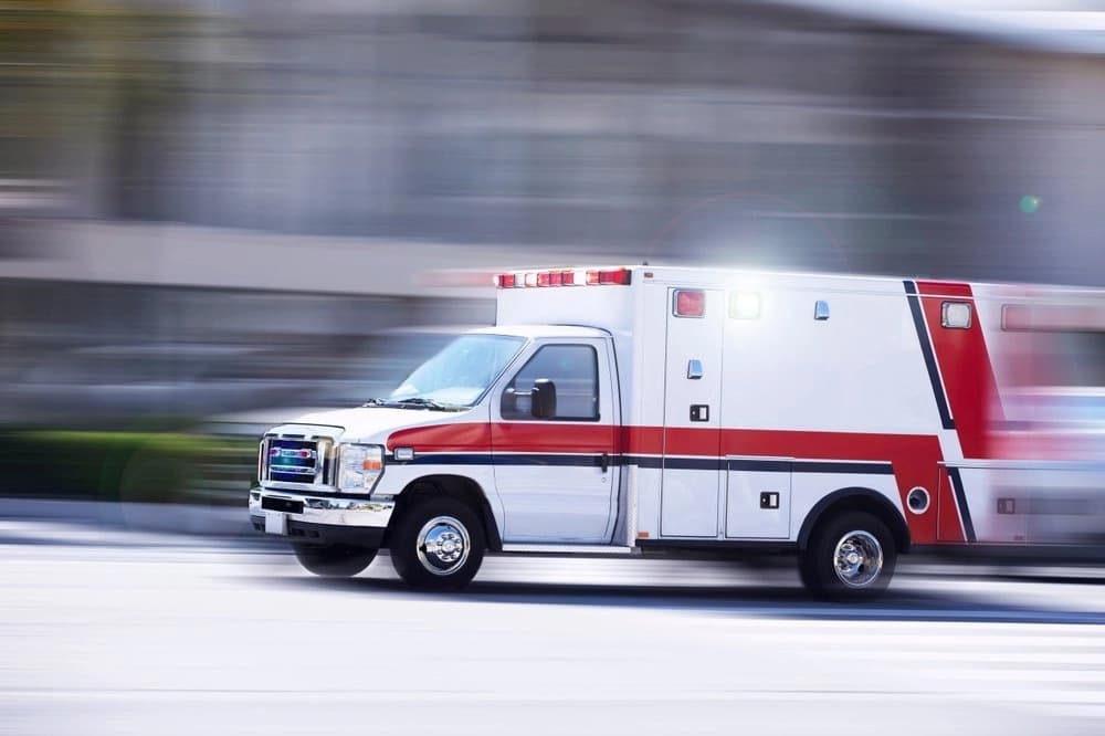 Ambulance crashes into bus in Hebri, causes extensive damage