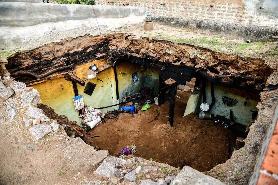 Three family members killed in roof collapse due to heavy rain in Koppal