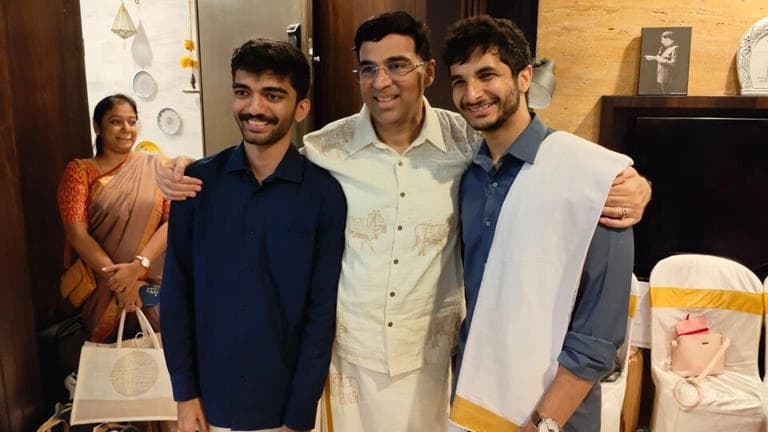 Aruna Anand Teases D Gukesh at Vidit Gujrathi’s Pre-Wedding Ceremony