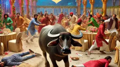 Buffalo Causes Chaos at Wedding in Salabatpura, Two Young Sisters Injured