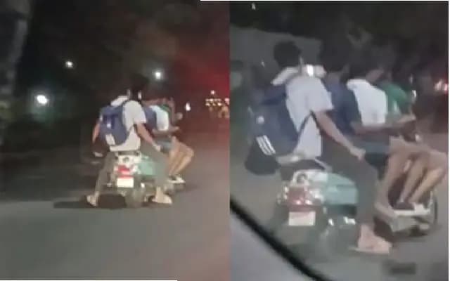 Viral Scooter Stunt by Five Sparks Safety Concerns in Manipal