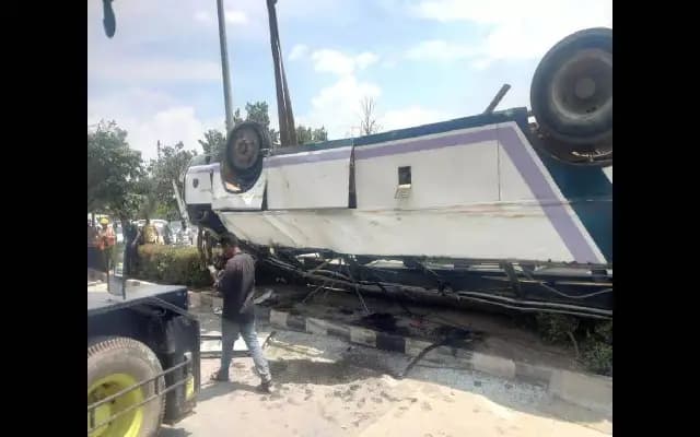 Tragedy Near KIA: Speeding Bus Overturns, One Dead, Dozens Injured