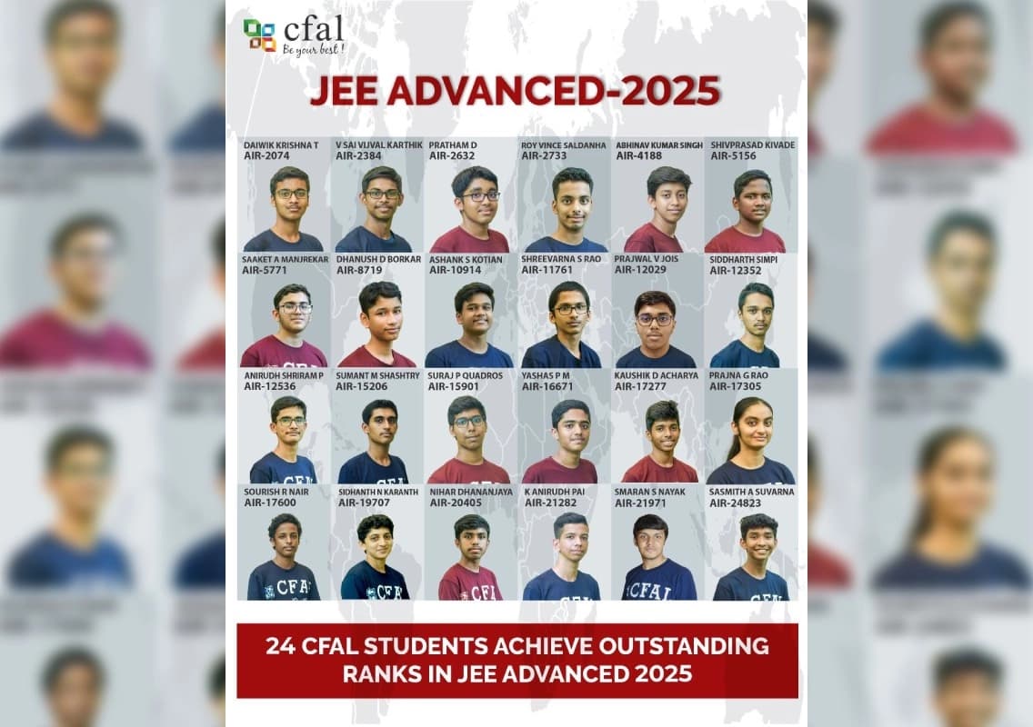 CFAL Students Excel in JEE Advanced 2025 – Gateway to India’s Top IITs