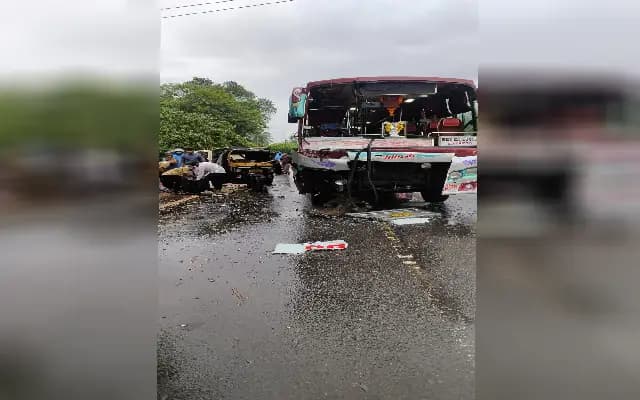 One Dead, Two Injured in Auto-Bus Collision on Padubidri-Karkala Highway