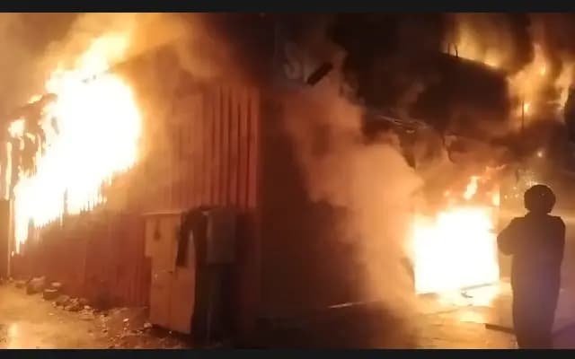 Massive Fire Near Mangaluru Clock Tower Destroys Shops, Vehicle