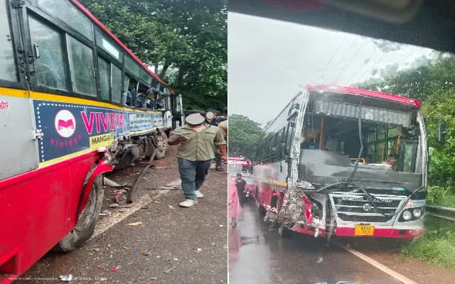 One Dead, Several Injured in Head-On KSRTC Bus Collision Near Sullia