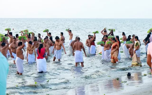 Kerala Community Performs Balitarpanam on Malpe Beach for the First Time