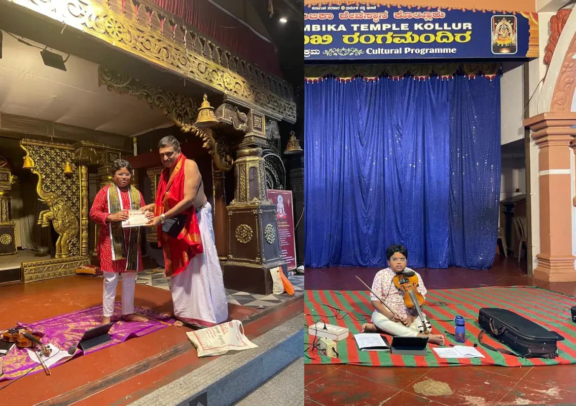 Strings of divinity: Teen prodigy Adithya Rahul enthrals with Carnatic violin recitals
