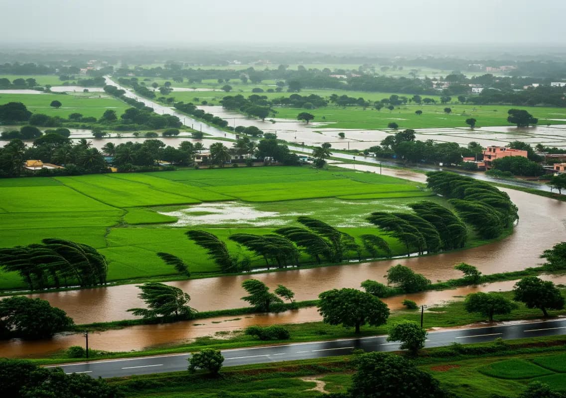 Monsoon Intensifies Across Karnataka, Heavy Rains and Strong Winds Expected for Next 10 Days