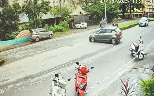 Head-On Collision Near DC Office in Manipal Leaves Biker Seriously Hurt