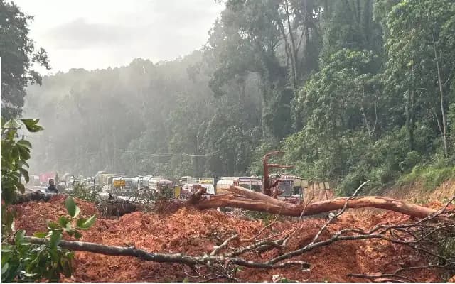 Landslide blocks NH 75 again, traffic disrupted near Kokkada