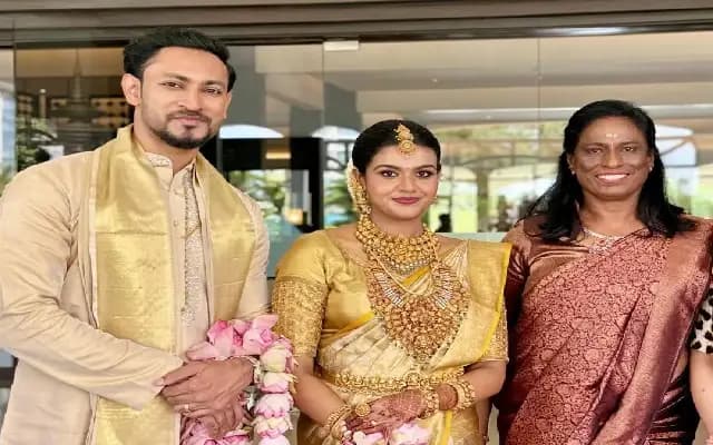 Dr. Vignesh Ujjwal, son of PT Usha, marries Krishna in grand Kochi wedding