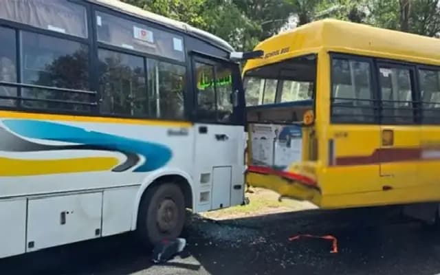 School Bus Escapes Tragedy in Bantwal Collision