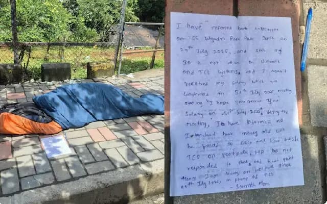 TCS Employee’s Pavement Protest Over Unpaid Salary Sparks Online Outrage