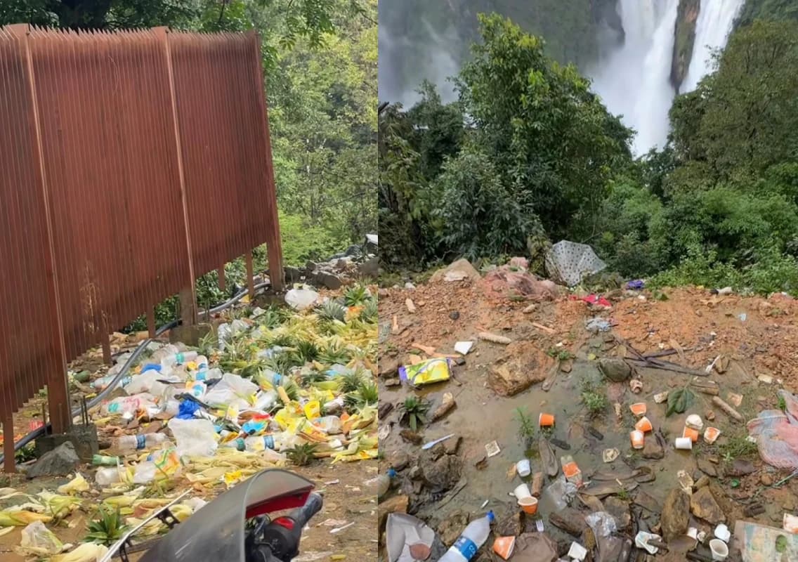 Jog Falls littered with garbage, raising concern over tourist management