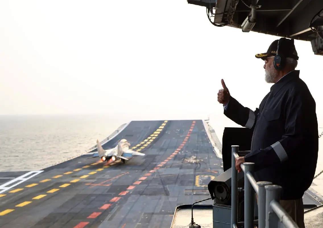 PM Modi celebrates Diwali aboard INS Vikrant, praises Navy’s technological prowess