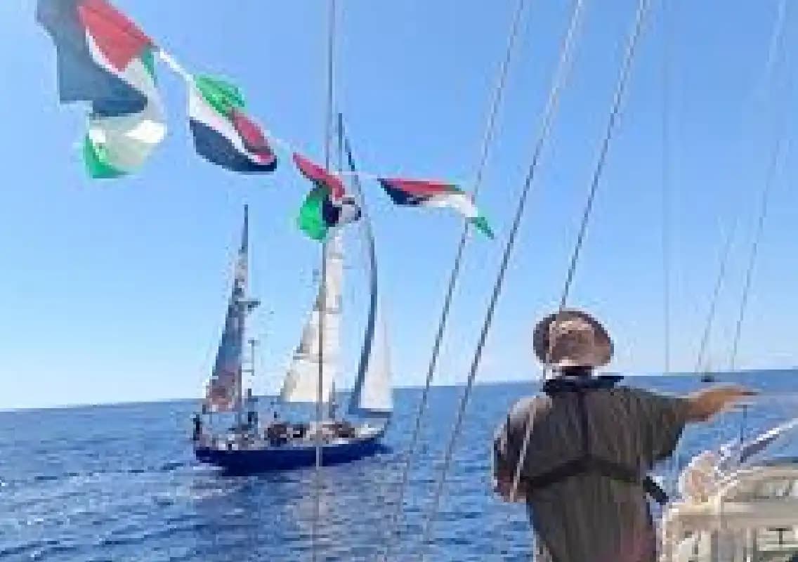 Israeli naval vessels intimidate two lead boats of Gaza-bound flotilla