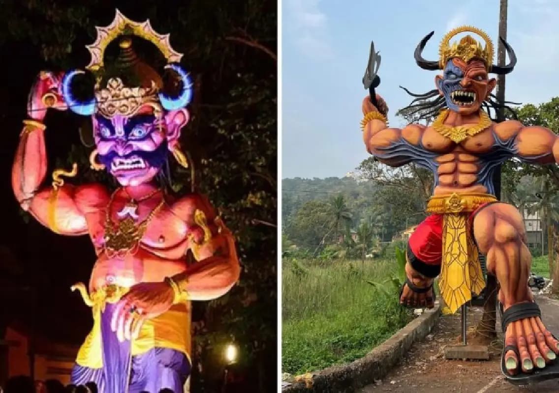 Goa artists bring Narakasura to life ahead of Diwali