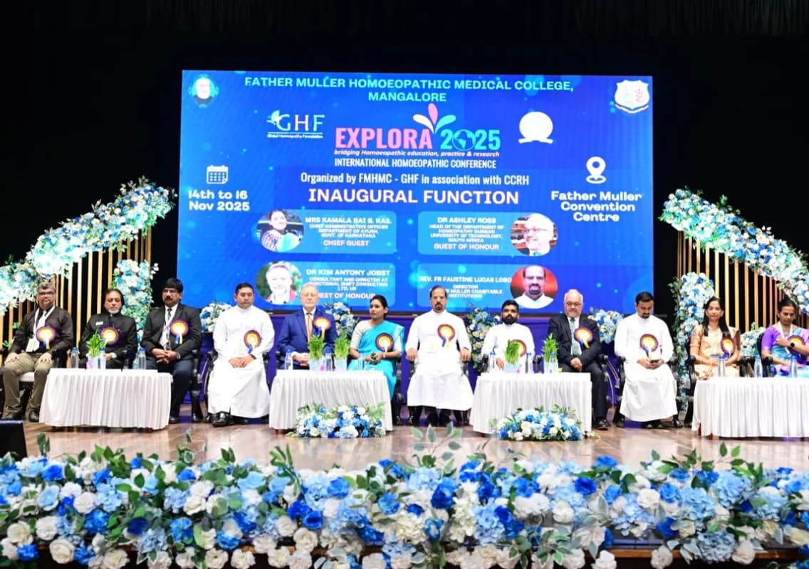 EXPLORA 2025 International Homoeopathy Conference inaugurated at Father Muller Homoeopathic Medical College