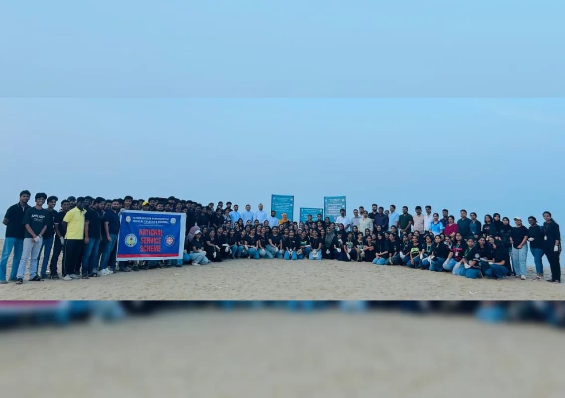 Father Muller Homoeopathic Medical College & Hospital NSS unit conducts Ullal Beach Cleaning Drive in Mangaluru