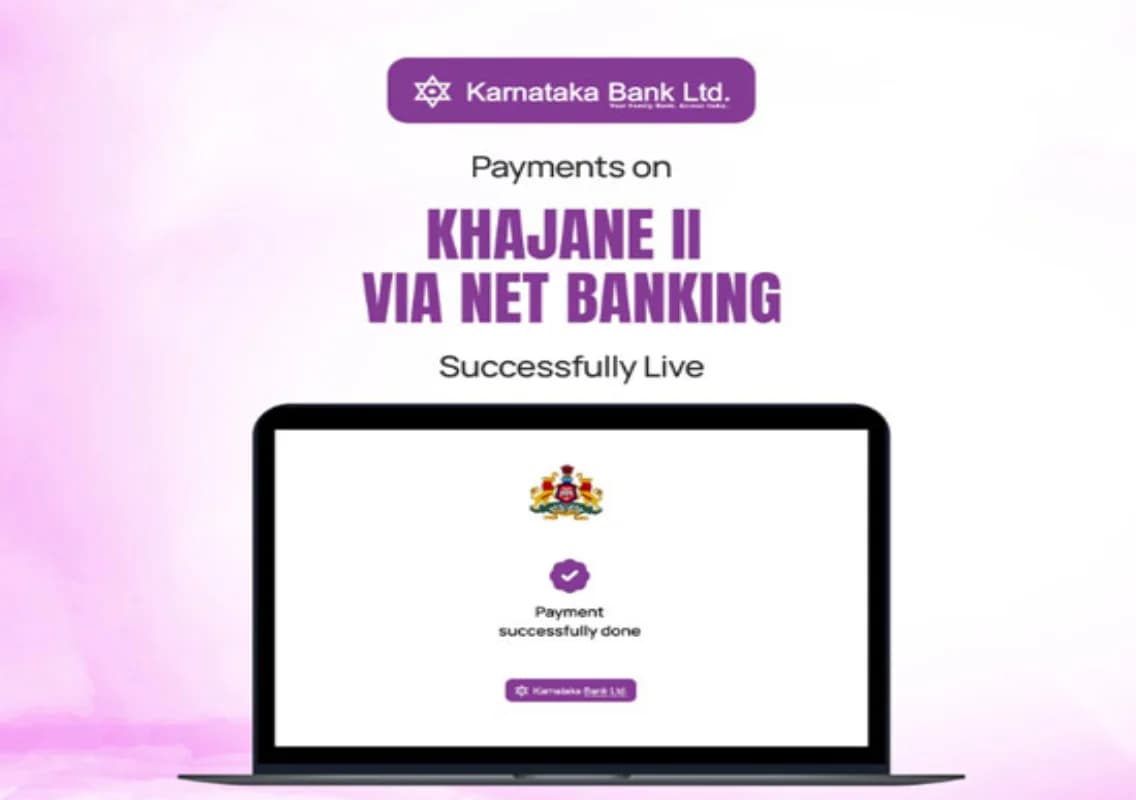 Karnataka Bank enables Khajane-2 government payments via internet banking