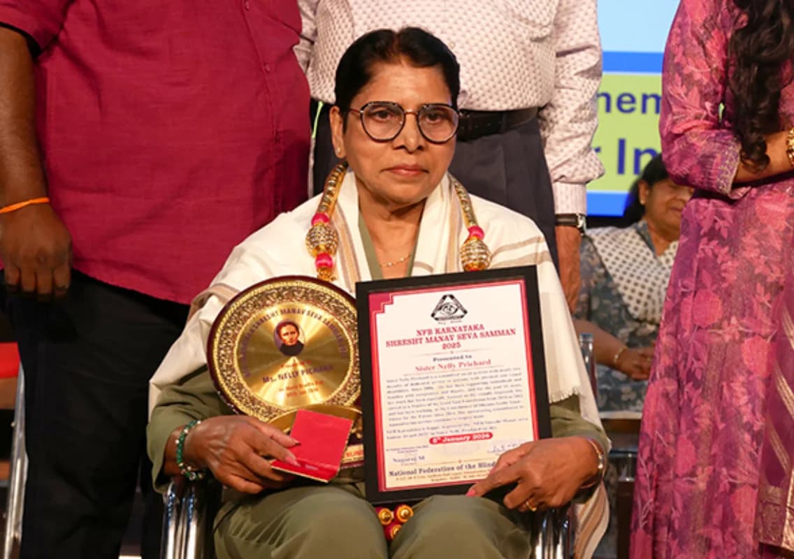 Ms Nelly Prichard honoured with NFB Shrest Manav Seva Samman