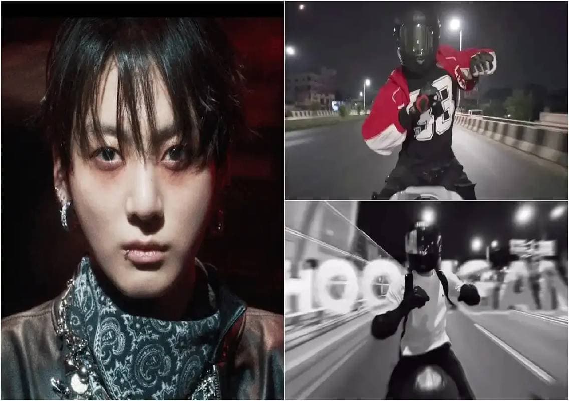 Jungkook viral biker trend thrills Indian creator