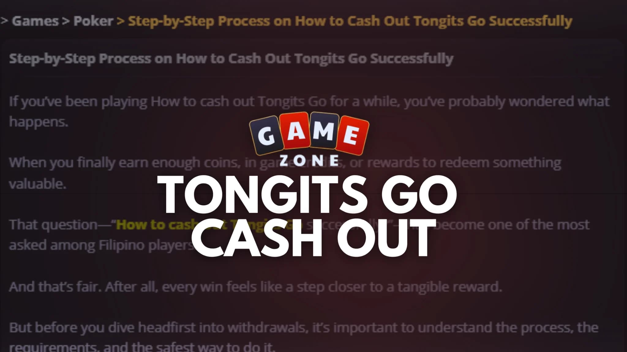 Tongits Go Cash Out System Expands Player Awareness on GameZone Platform