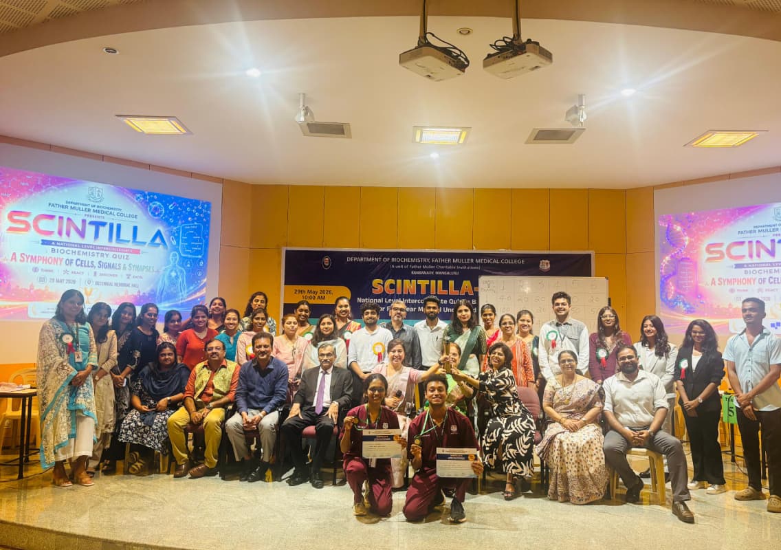 SCINTILLA-11 national biochemistry quiz held at Father Muller Medical College
