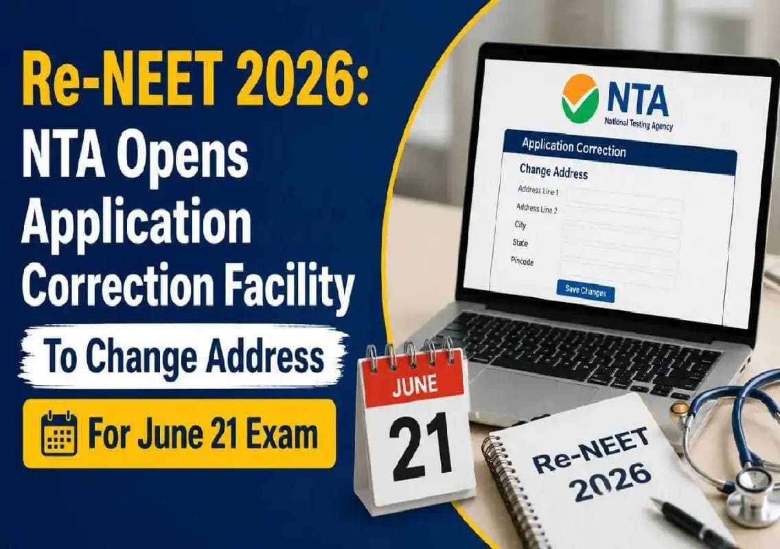 Re-NEET 2026: NTA opens exam city correction window