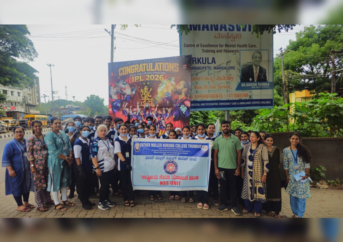Father Muller Nursing College Thumbay observes World Environment Day with cleanliness drive