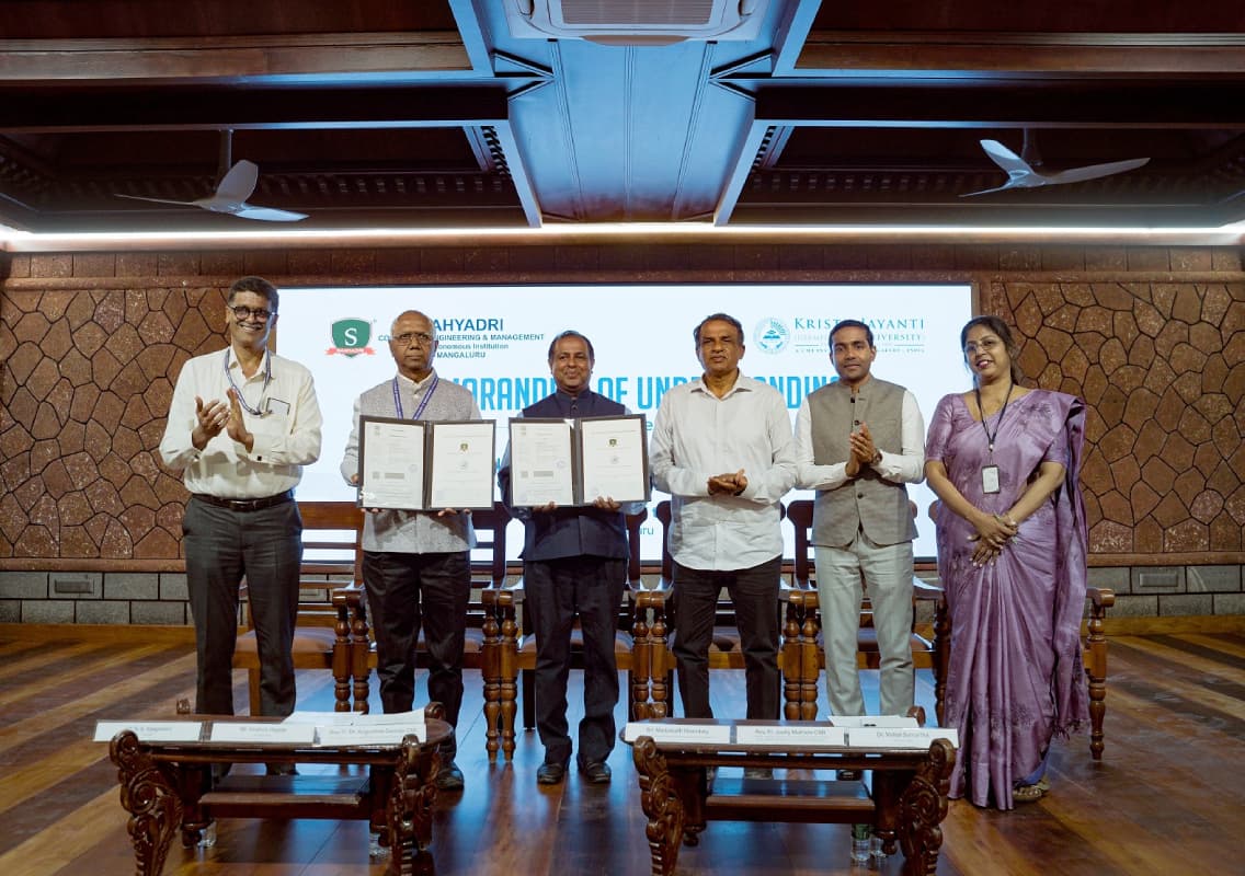 Sahyadri College and Kristu Jayanti University Sign MoU to Strengthen Academic Collaboration
