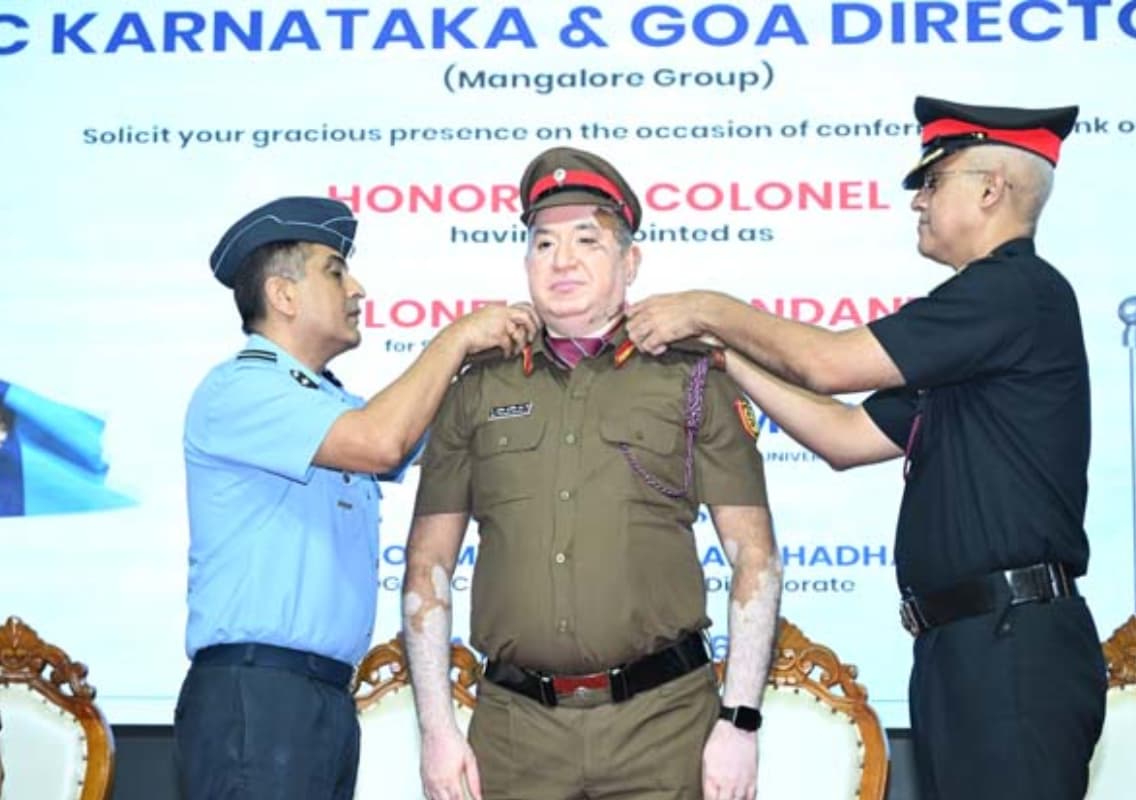 Vice-Chancellor of St Aloysius University Conferred Honorary Colonel and Colonel Commandant Rank