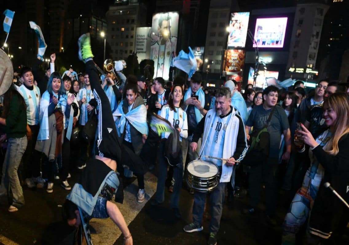 Argentina fans celebrate semi-final win in Buenos Aires