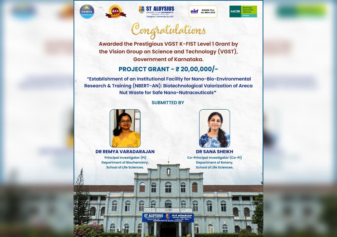 St Aloysius University gets ₹20 lakh VGST grant