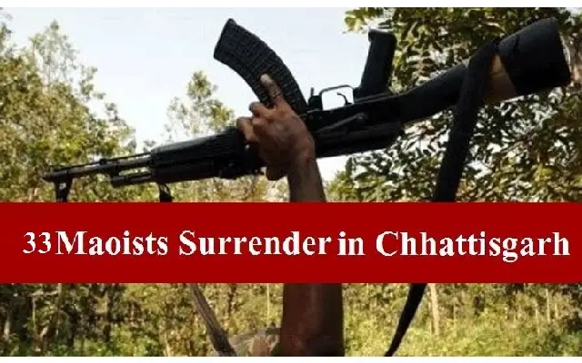 33 Maoists Surrender in Chhattisgarh's Bijapur District - News Karnataka