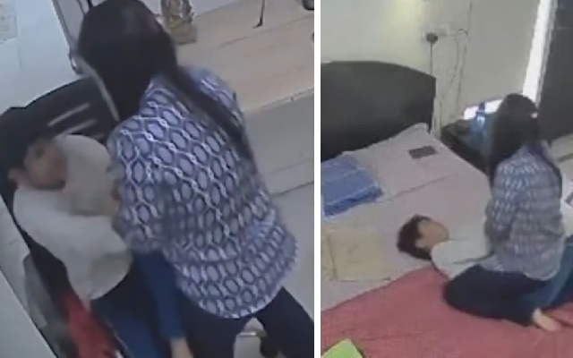 Mother Caught on Camera Brutally Assaulting 11-Year-Old Son in Viral Video - News Karnataka