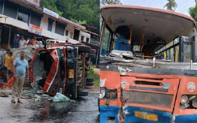 Collision Between Lorry and KSRTC Bus Injures Eight Near Kadabettu Cross - News Karnataka